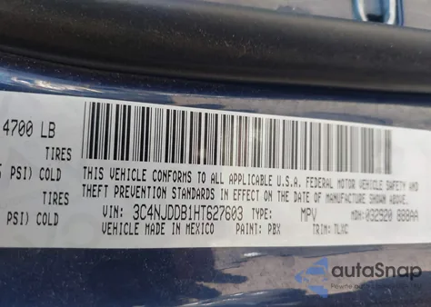 2017 Jeep Compass Trailhawk из США, поврежденный, VIN 3C4NJDDB1HT627603